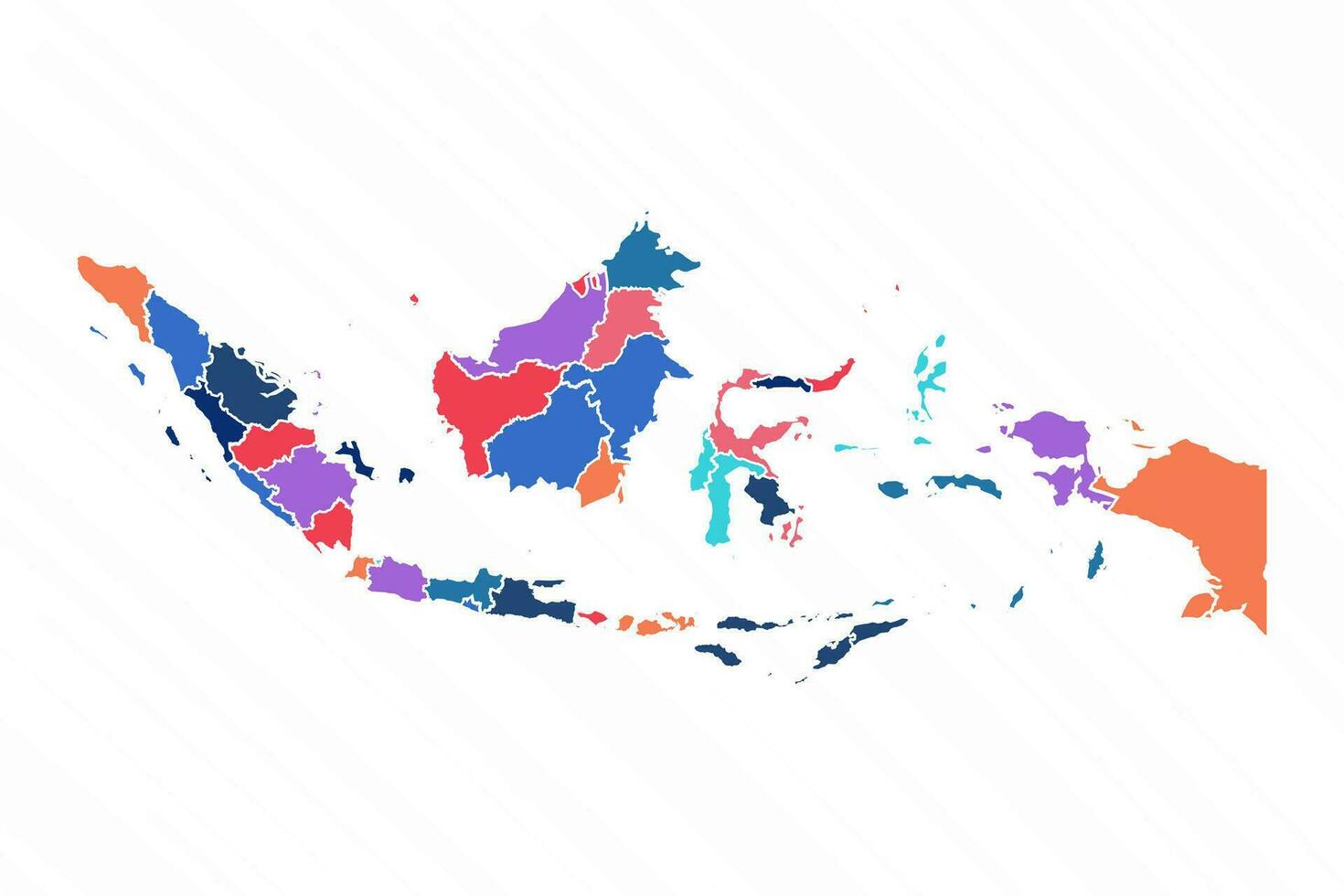 multicolore carta geografica di Indonesia con province vettore