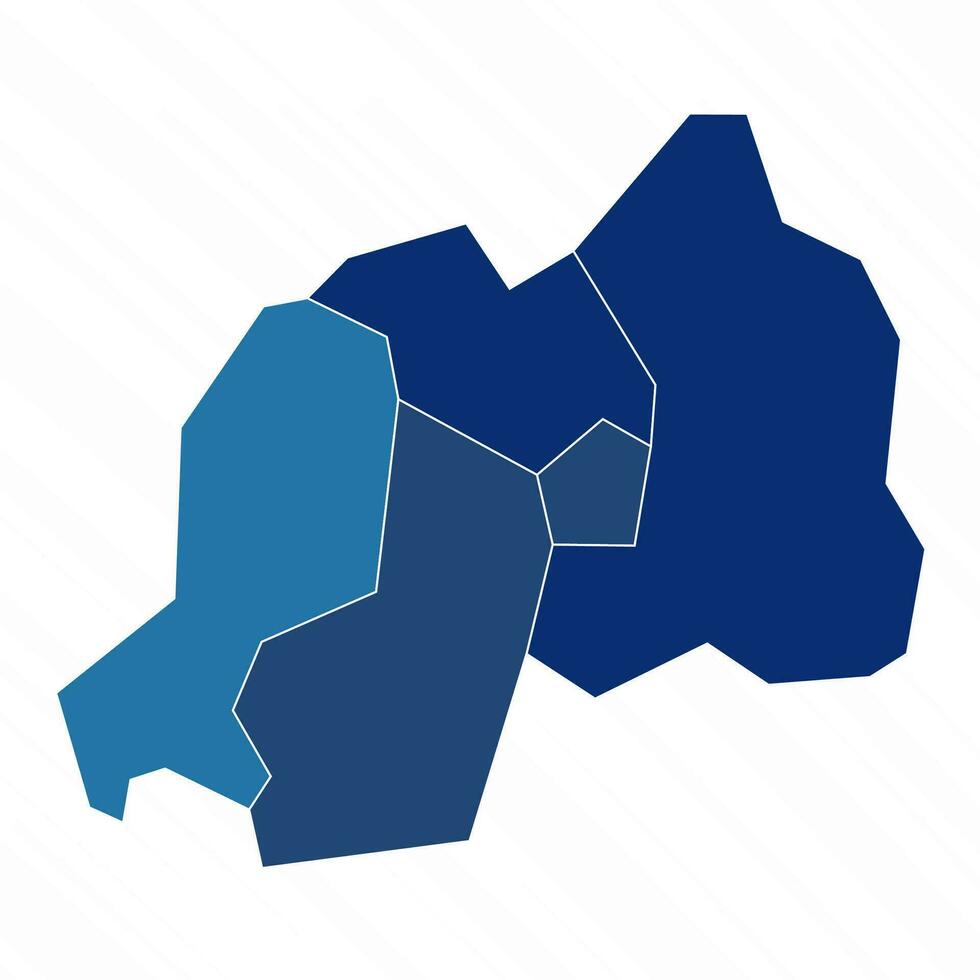 multicolore carta geografica di Ruanda con province vettore