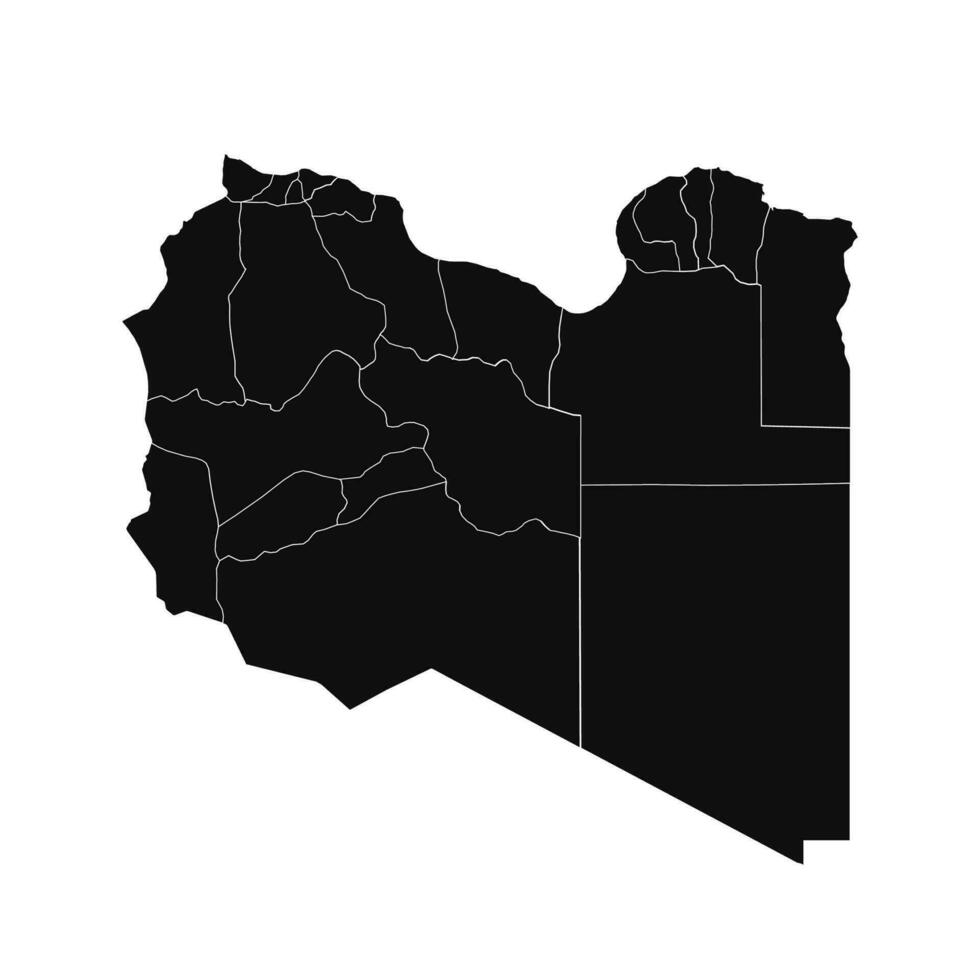 astratto Libia silhouette dettagliato carta geografica vettore