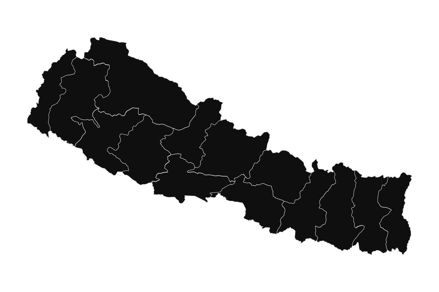 astratto Nepal silhouette dettagliato carta geografica vettore