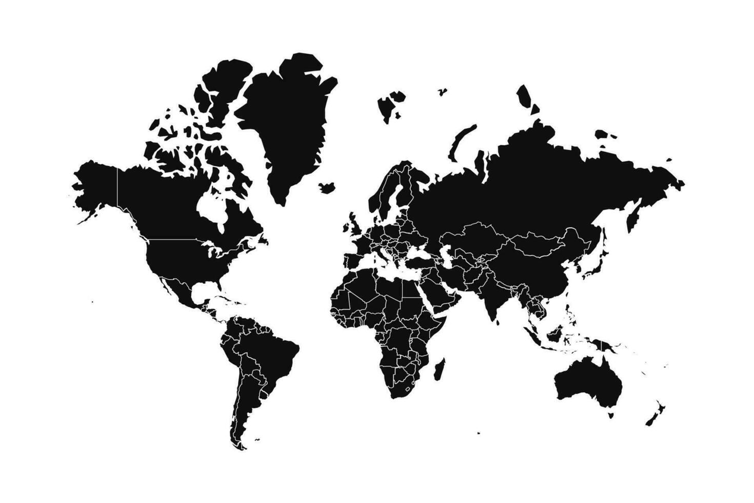 astratto mondo silhouette dettagliato carta geografica vettore