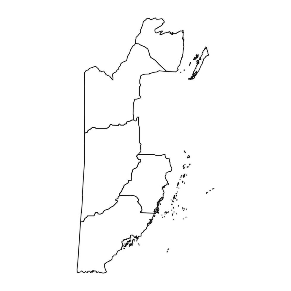 schema schizzo carta geografica di belize con stati e città vettore