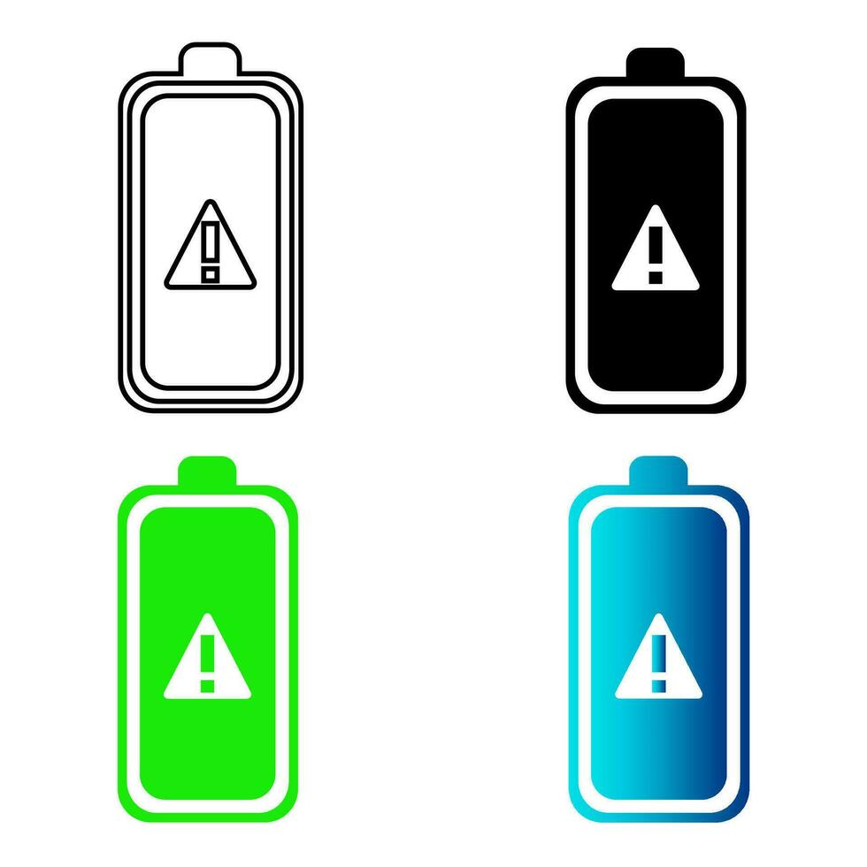 astratto batteria avvertimento silhouette illustrazione vettore