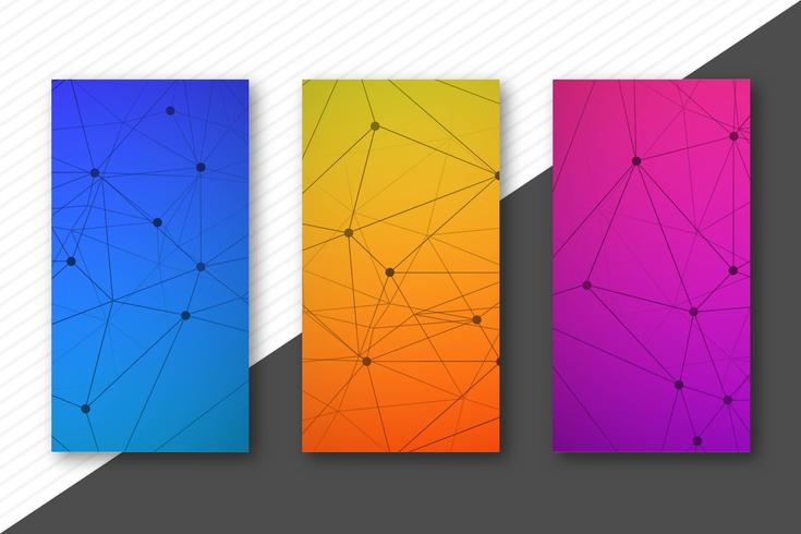 Le moderne bandiere colorate tecnologia impostare modello di progettazione vettore