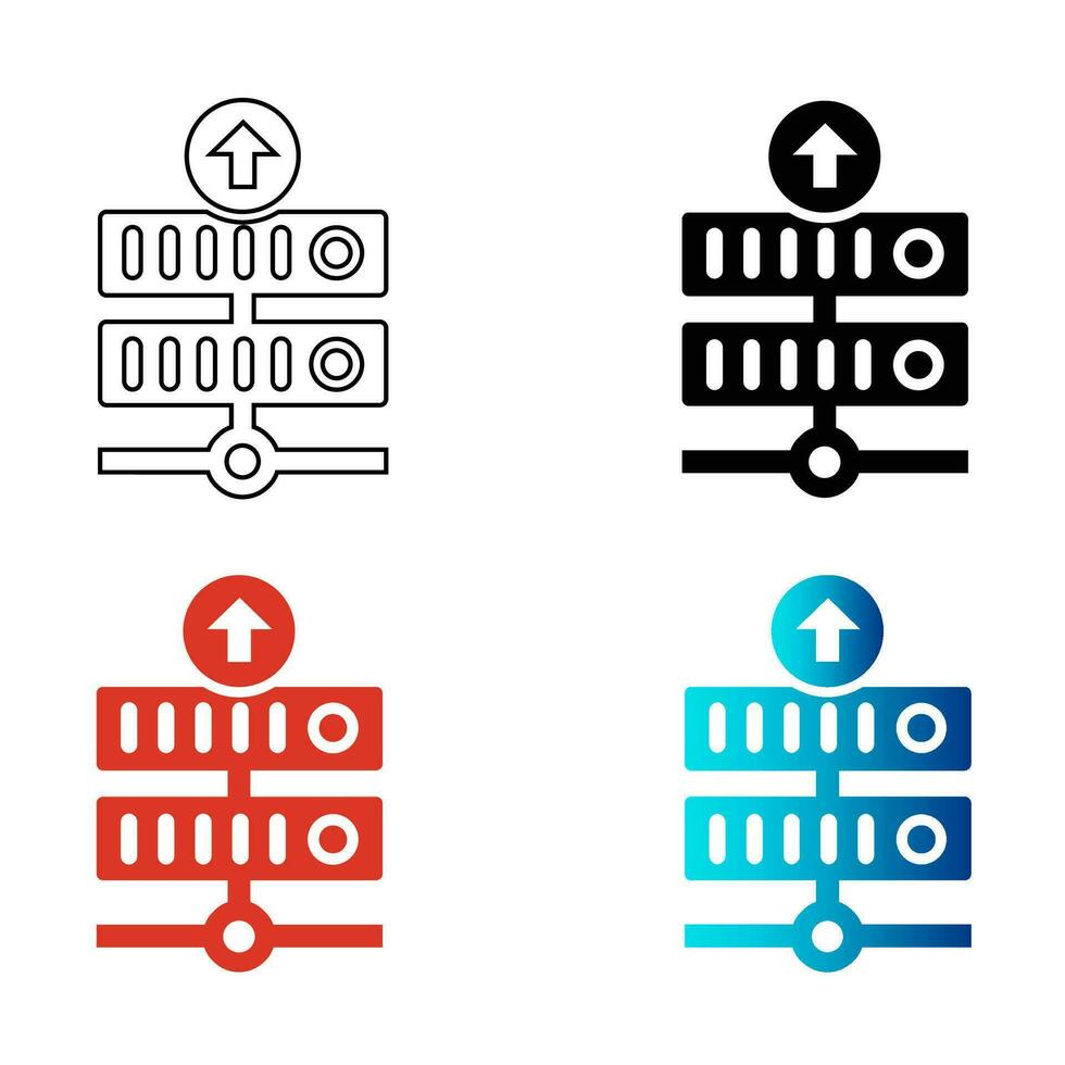 astratto server caricare silhouette illustrazione vettore