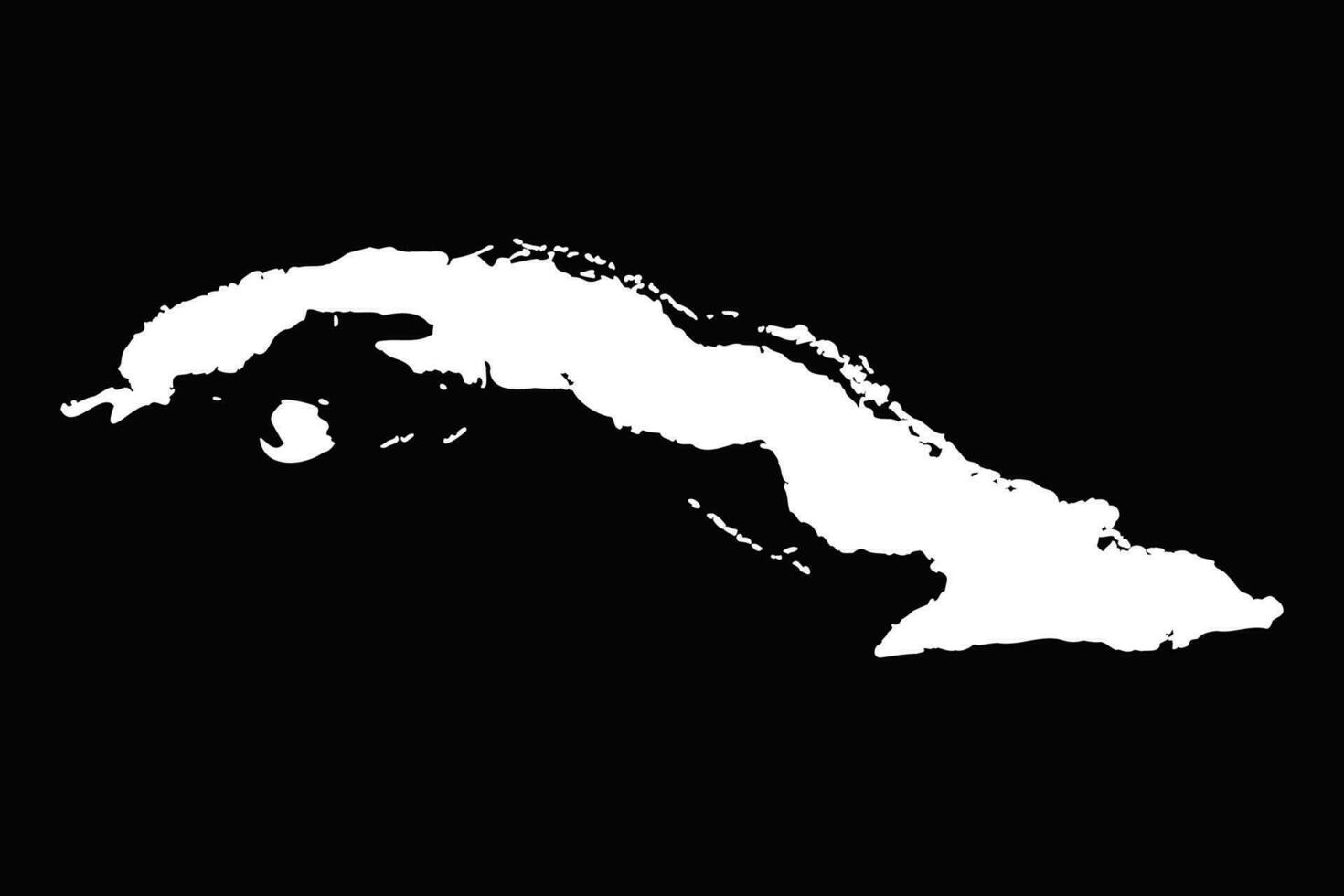 semplice Cuba carta geografica isolato su nero sfondo vettore