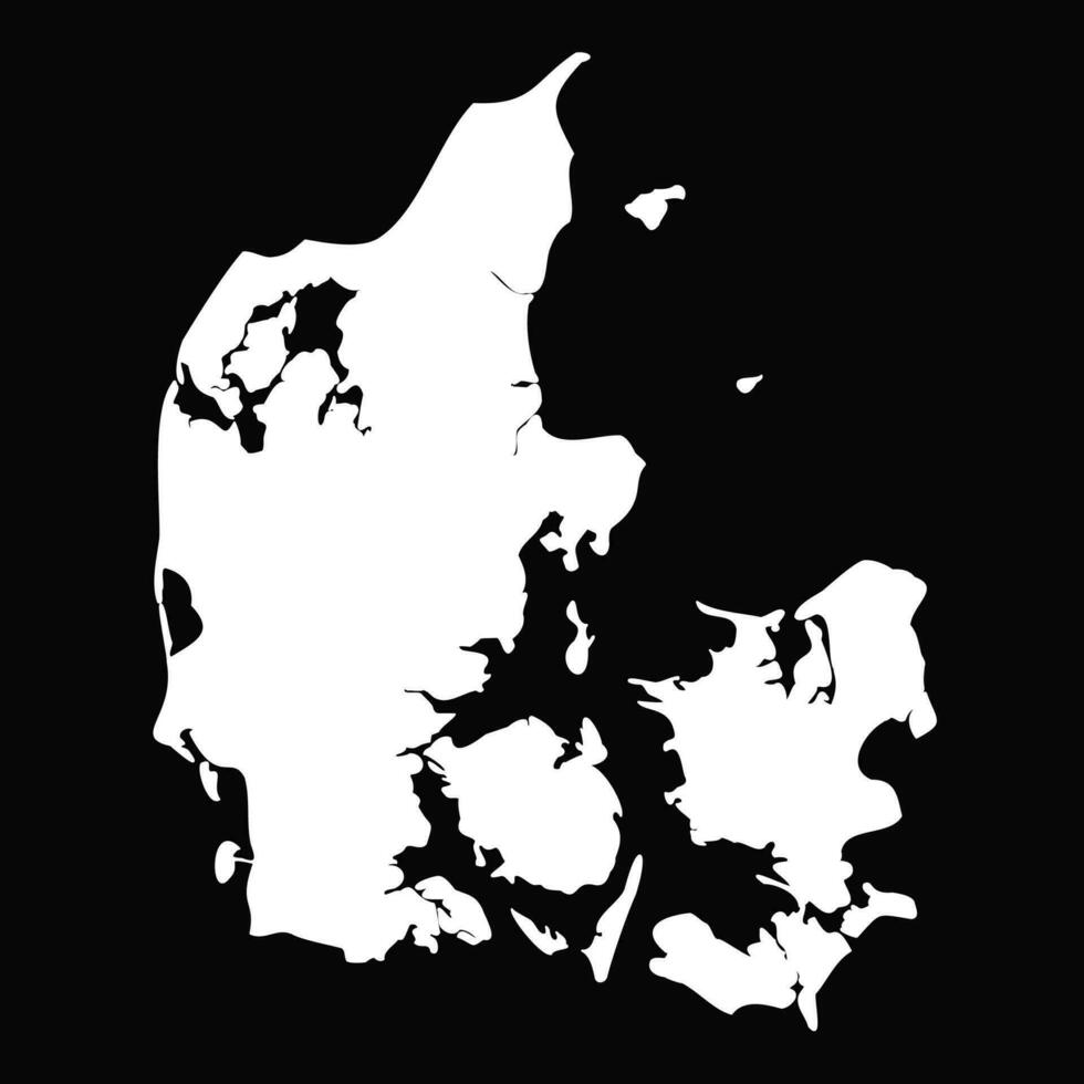 semplice Danimarca carta geografica isolato su nero sfondo vettore