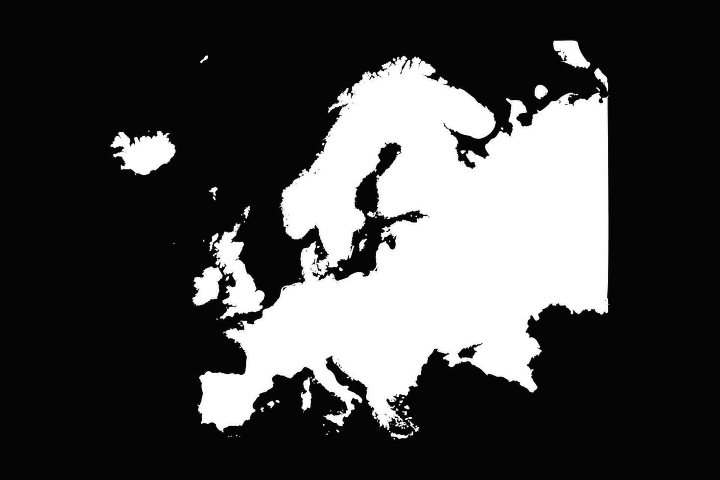 semplice Europa carta geografica isolato su nero sfondo vettore