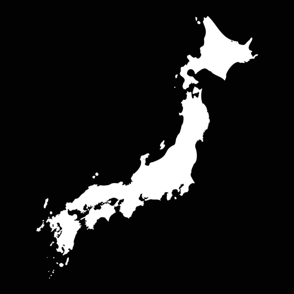 semplice Giappone carta geografica isolato su nero sfondo vettore