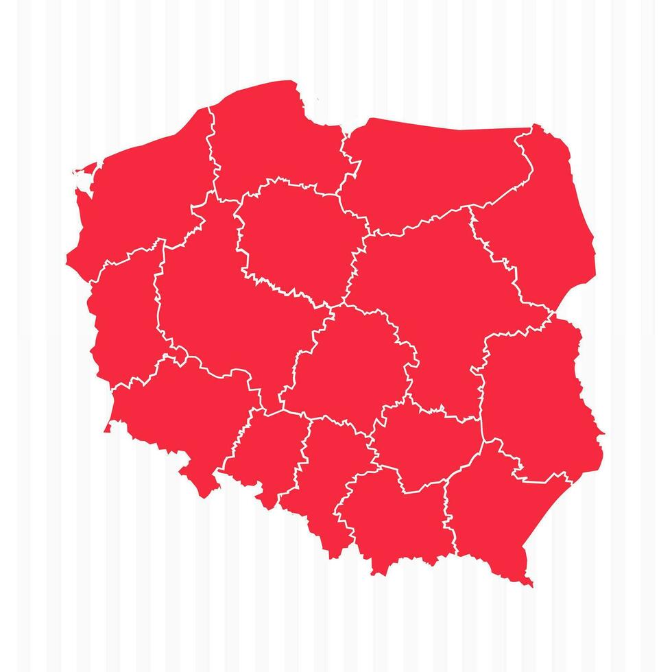 stati carta geografica di Polonia con dettagliato frontiere vettore
