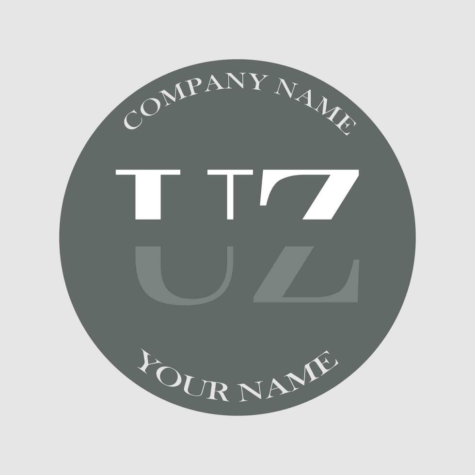 iniziale uz logo lettera monogramma lusso mano disegnato vettore