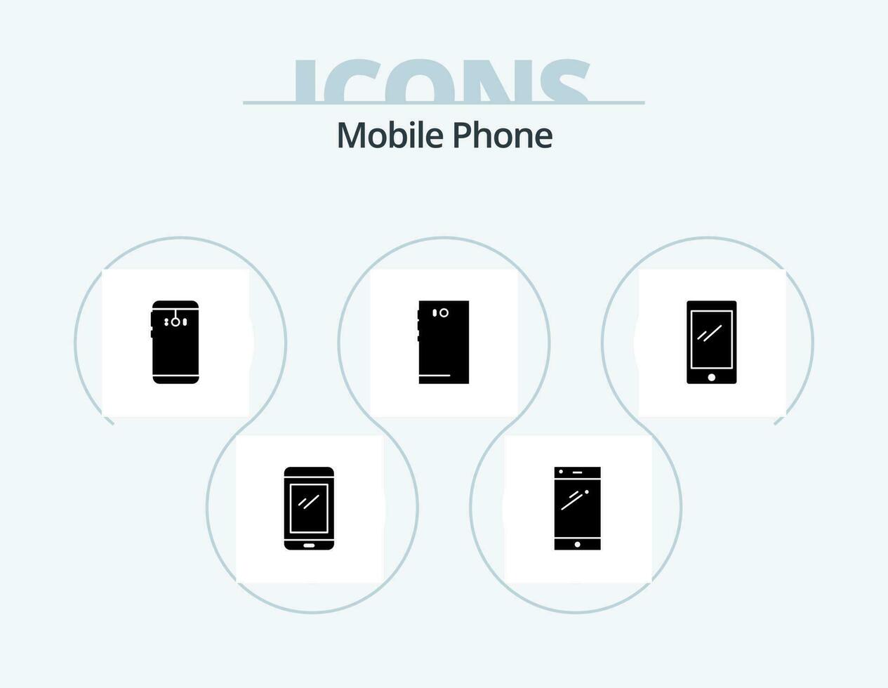 mobile Telefono glifo icona imballare 5 icona design. . . telecamera. i phone. mobile vettore