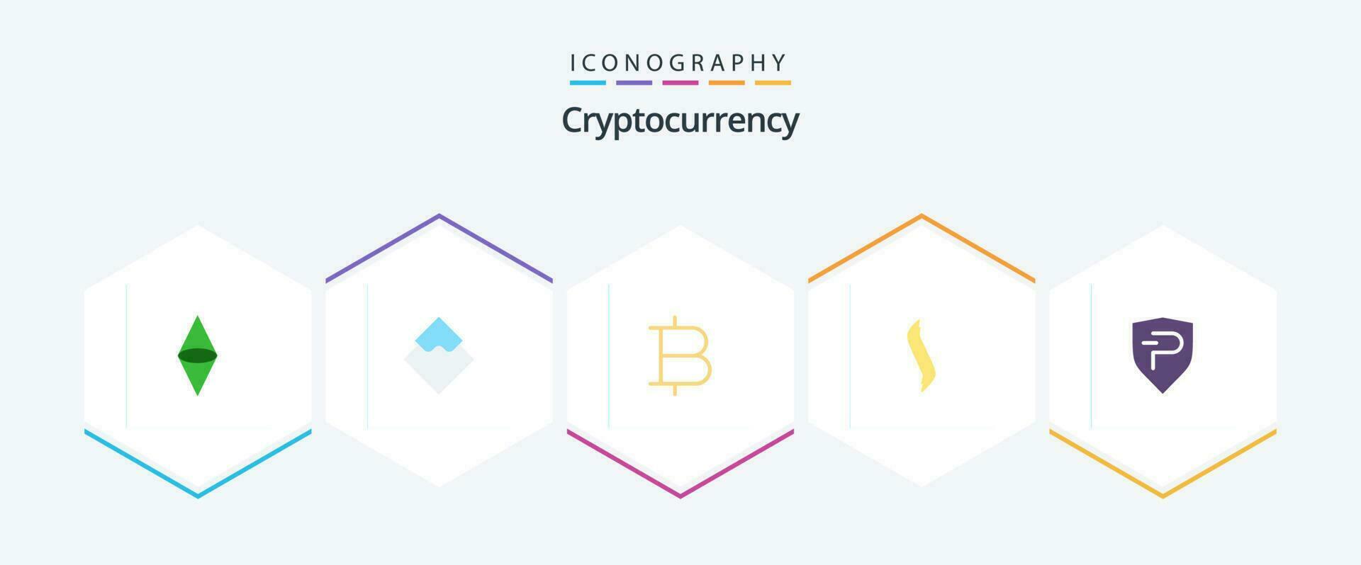 criptovaluta 25 piatto icona imballare Compreso pix. criptovaluta. moneta. cripto. steem vettore