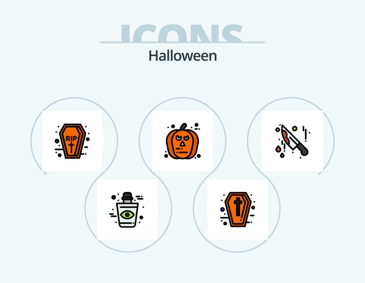 Halloween linea pieno icona imballare 5 icona design. celebrazione. Halloween. Halloween. fantasma. personaggio vettore