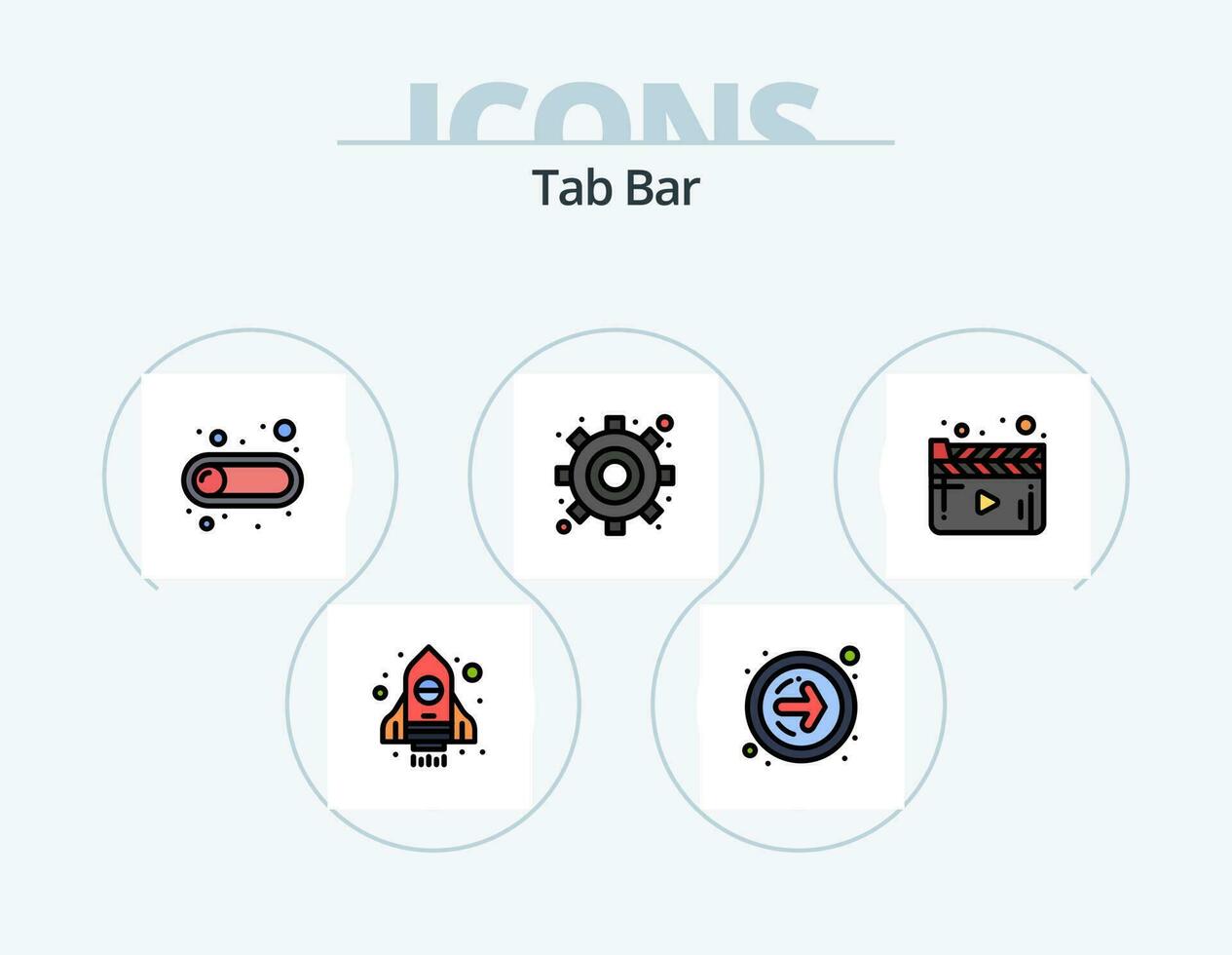 linguetta bar linea pieno icona imballare 5 icona design. . . inviare. cronometro. efficienza vettore