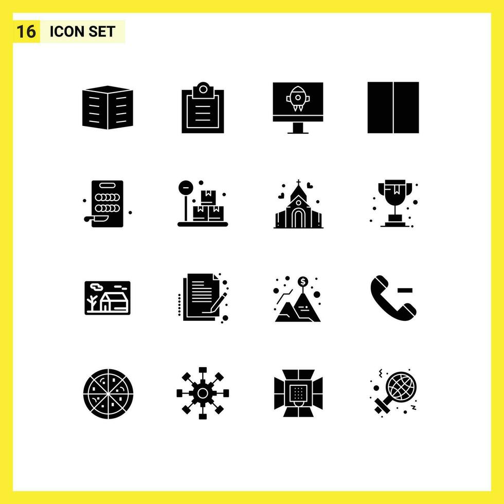 16 creativo icone moderno segni e simboli di cucina tavola computer spazio di lavoro interfaccia modificabile vettore design elementi