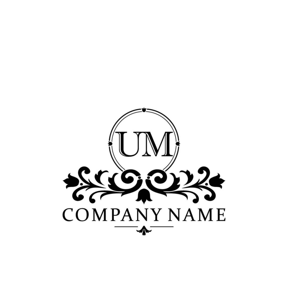 iniziale lettera um semplice e elegante monogramma design modello logo vettore