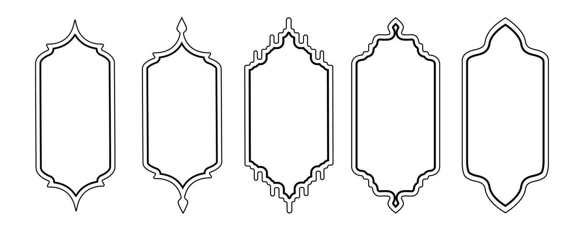 islamico montatura forma di un' finestra o porta arco. arabo telaio impostare. vettore illustrazione.