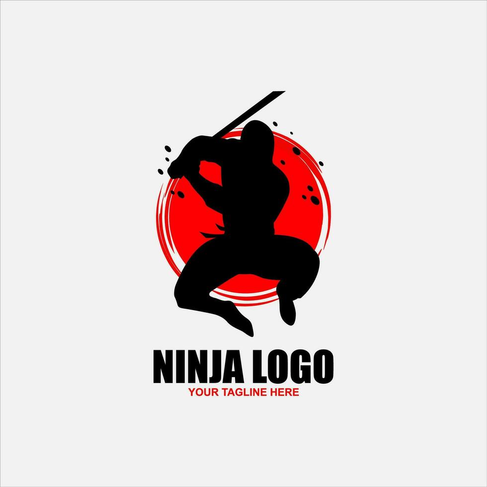 vettore del modello di logo spia ninja mascherato