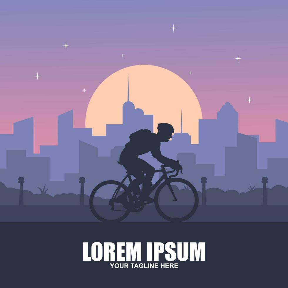 montagna bicicletta ciclista logo. astratto isolato vettore silhouette davanti Visualizza