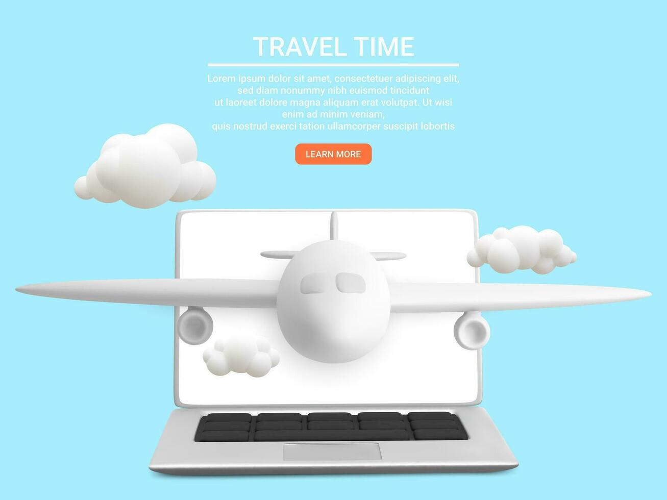 viaggio e volo biglietto pubblicità modello con aereo. concetto ragnatela bandiera tempo per viaggio. vettore illustrazione