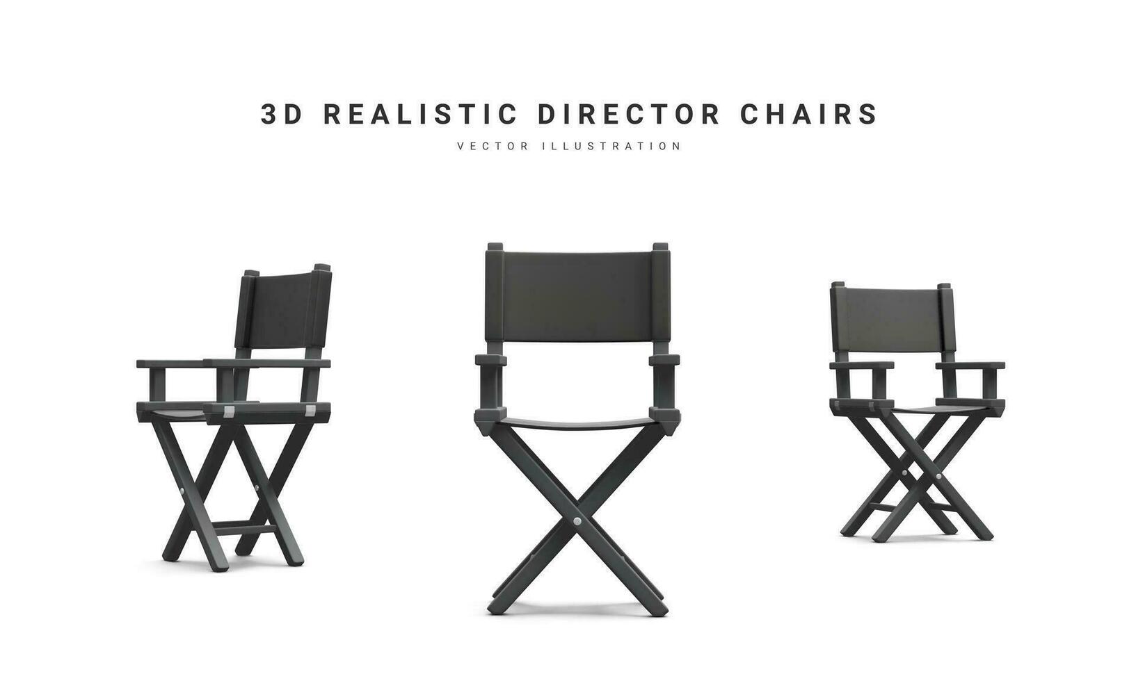 impostato di 3d realistico direttore sedia isolato su bianca sfondo. vettore illustrazione