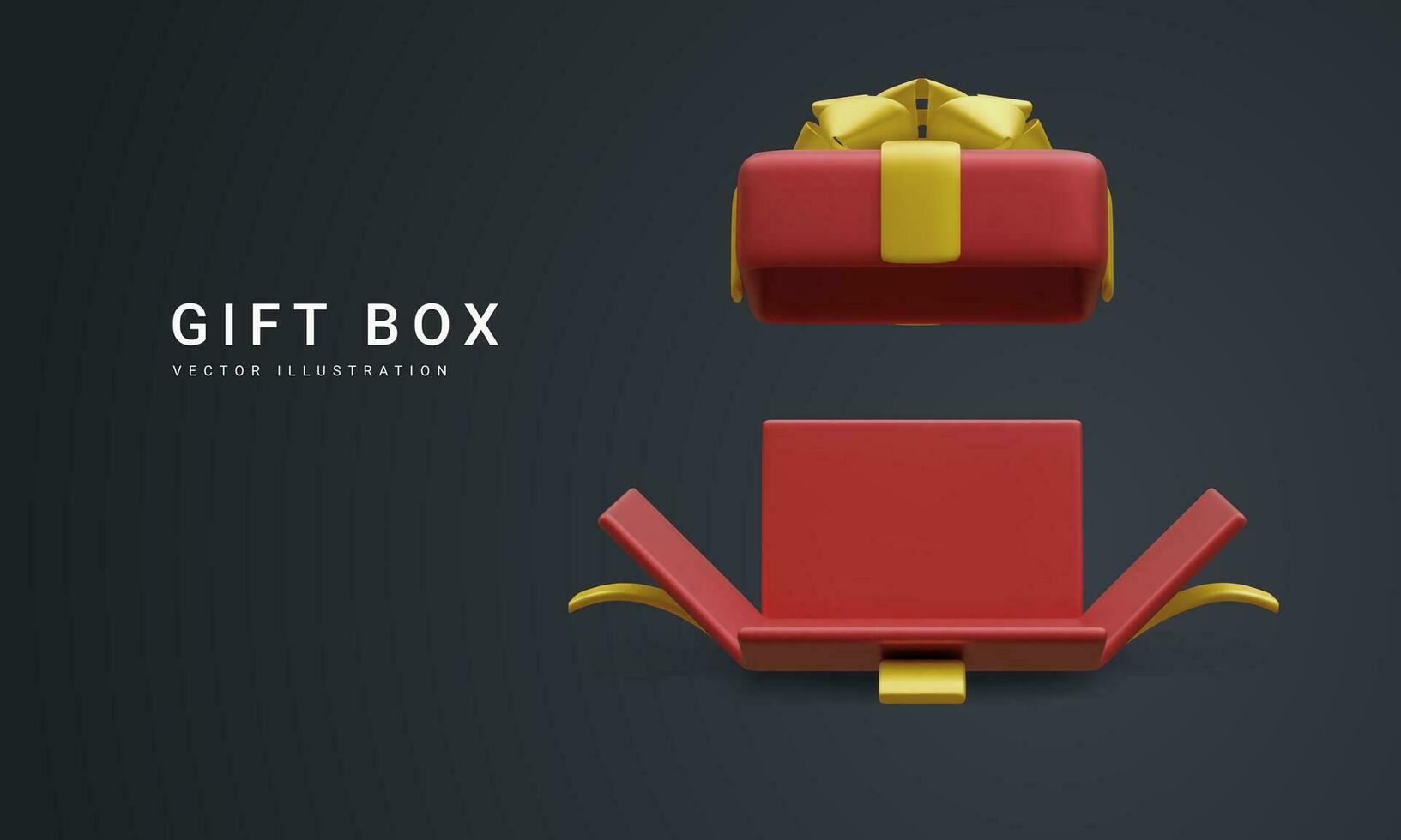 3d realistico Aperto regalo scatola isolato su buio sfondo. vincere premi concetto. vettore illustrazione