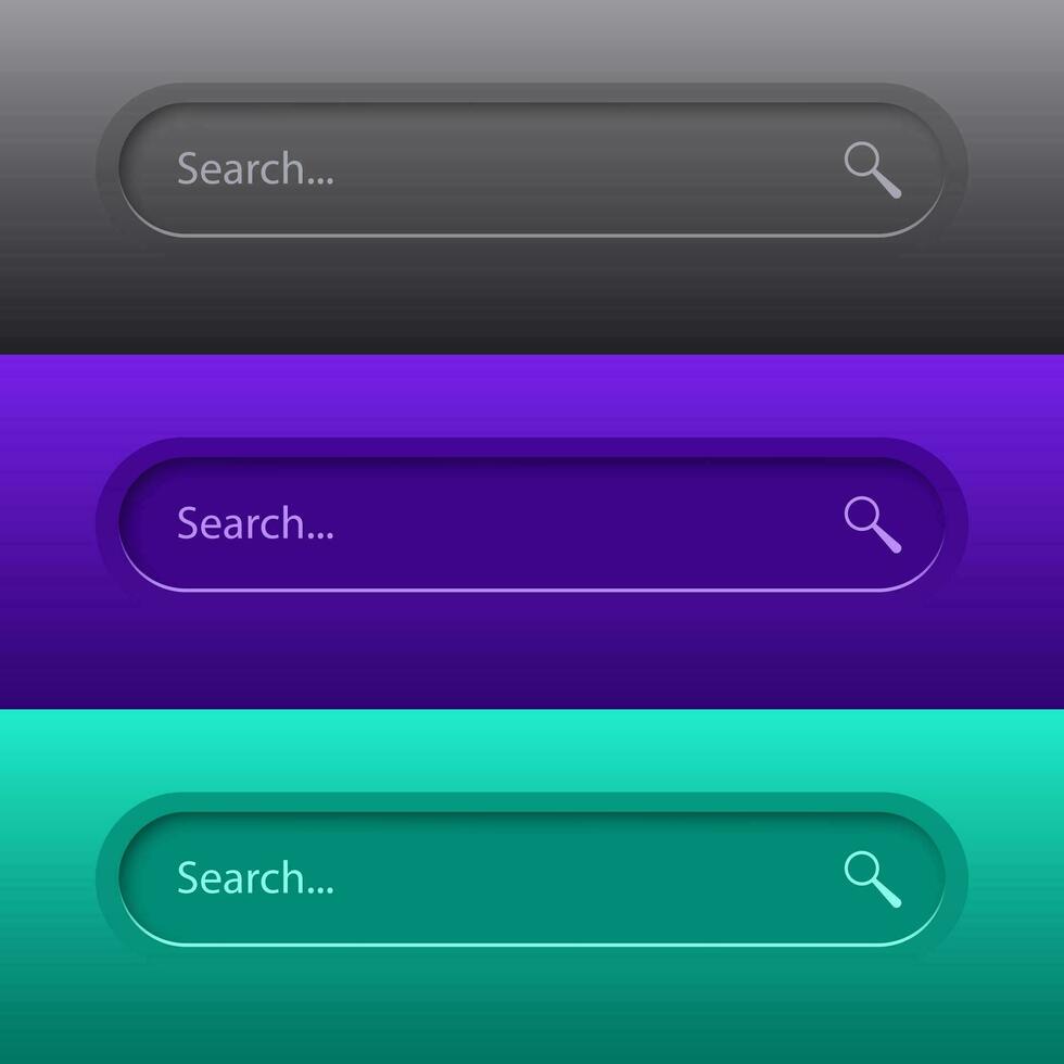 ricerca bar per ui, design e ragnatela luogo. ricerca indirizzo e navigazione bar icona. vettore collezione di ricerca modulo modelli per siti web