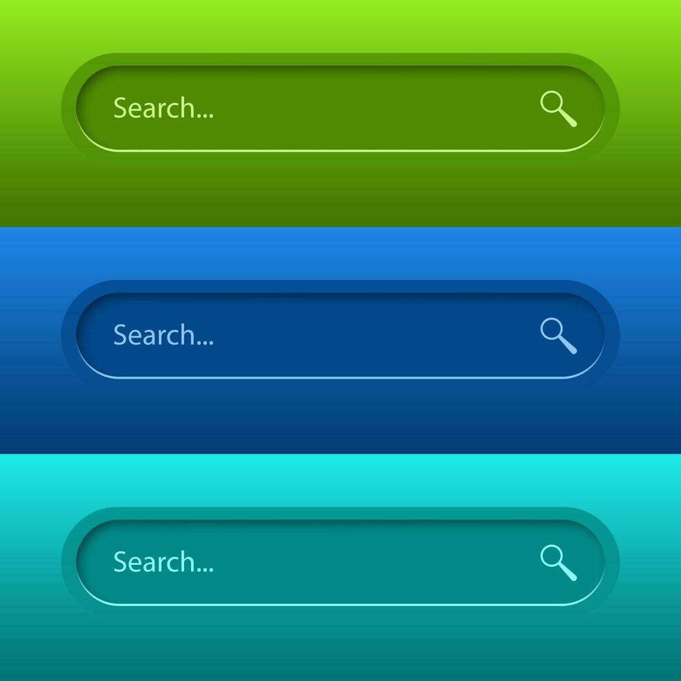 ricerca bar per ui, design e ragnatela luogo. ricerca indirizzo e navigazione bar icona. vettore collezione di ricerca modulo modelli per siti web