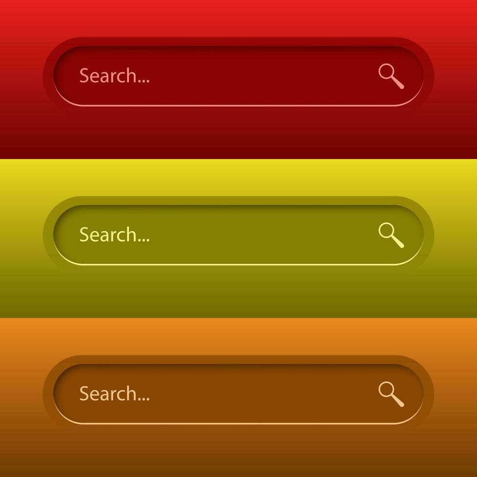 ricerca bar per ui, design e ragnatela luogo. ricerca indirizzo e navigazione bar icona. vettore collezione di ricerca modulo modelli per siti web
