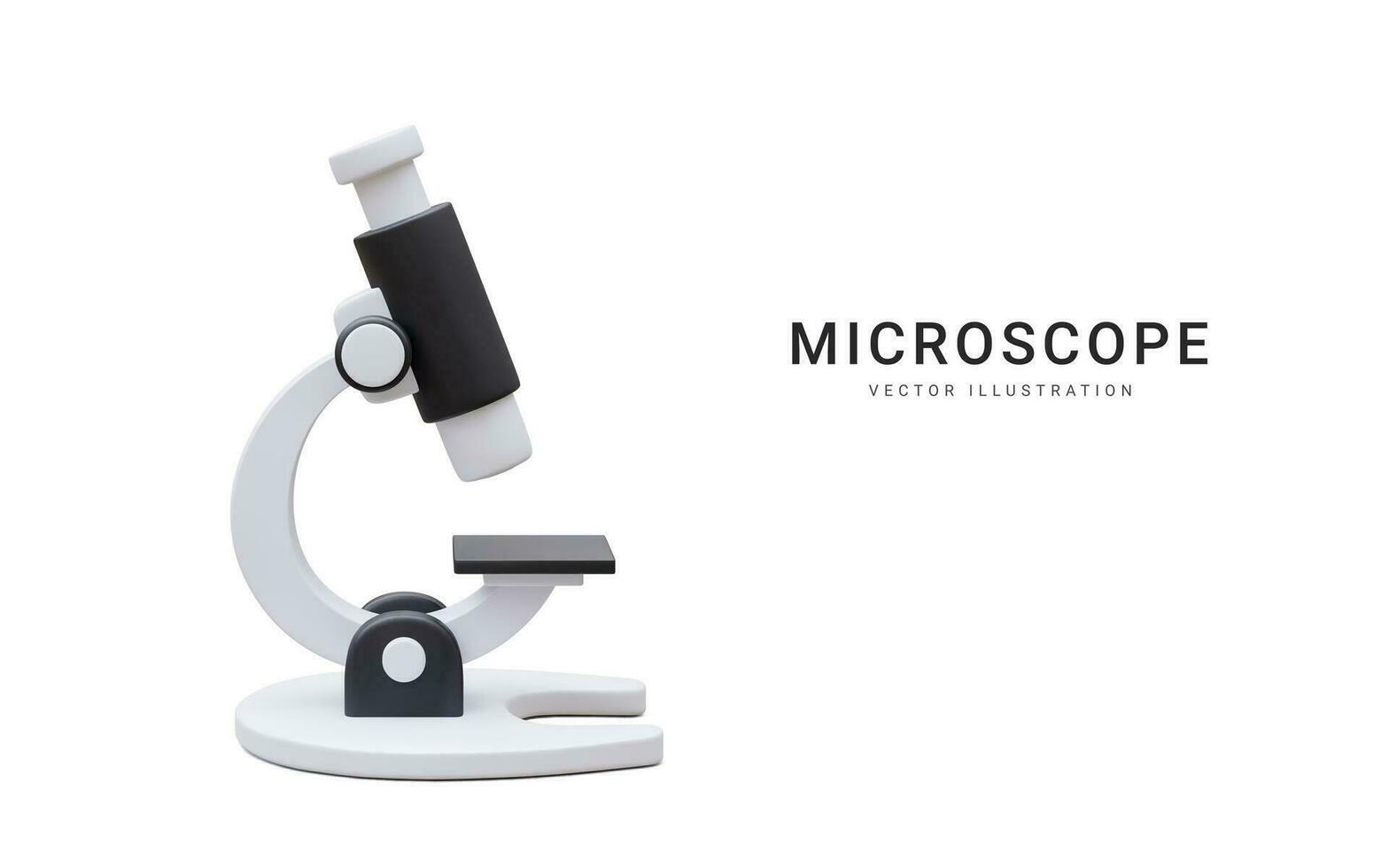 3d realistico microscopio isolato su leggero sfondo. scienza, farmaceutico e formazione scolastica concetto. microbiologia ingrandimento attrezzo. vettore illustrazione