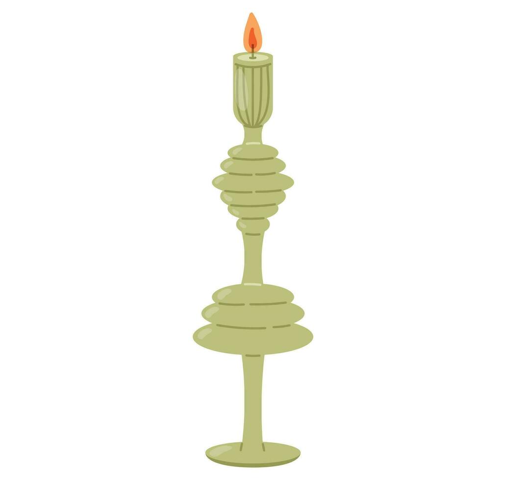 vettore isolato Vintage ▾ vittoriano piatto decorativo candeliere con profumato candela.