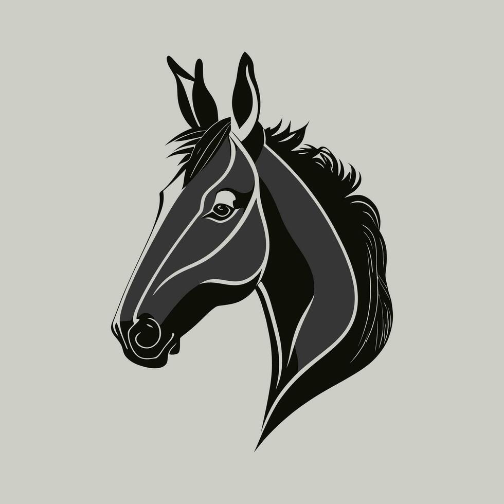 nero e grigio cavallo tribale tatuaggio silhouette. cavalli logo vettore illustrazione.
