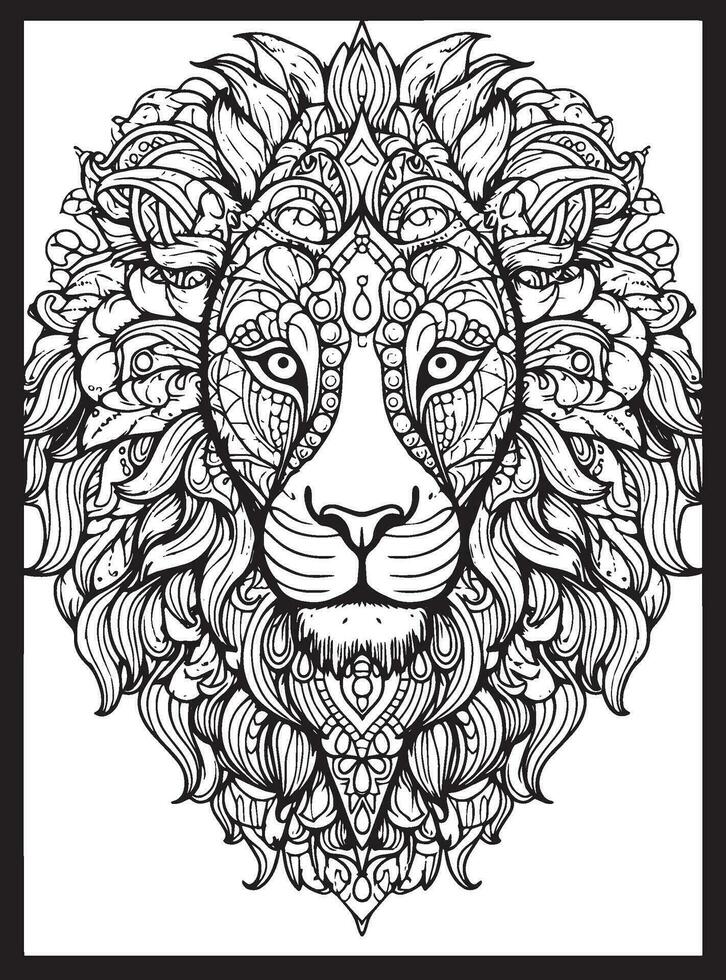 animali mandala adulto colorazione pagine vettore