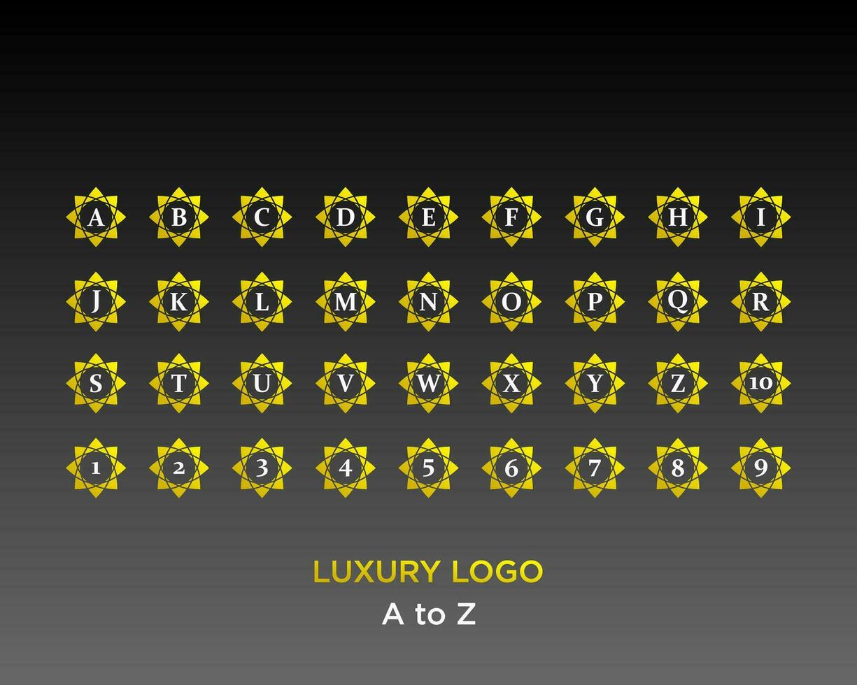 lettera un' per z monogramma lusso marca logo design. vettore