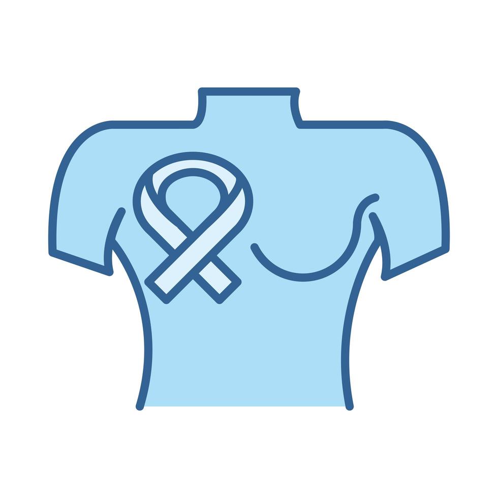 la linea del nastro di consapevolezza del cancro al seno per la salute sessuale riempie l'icona blu vettore