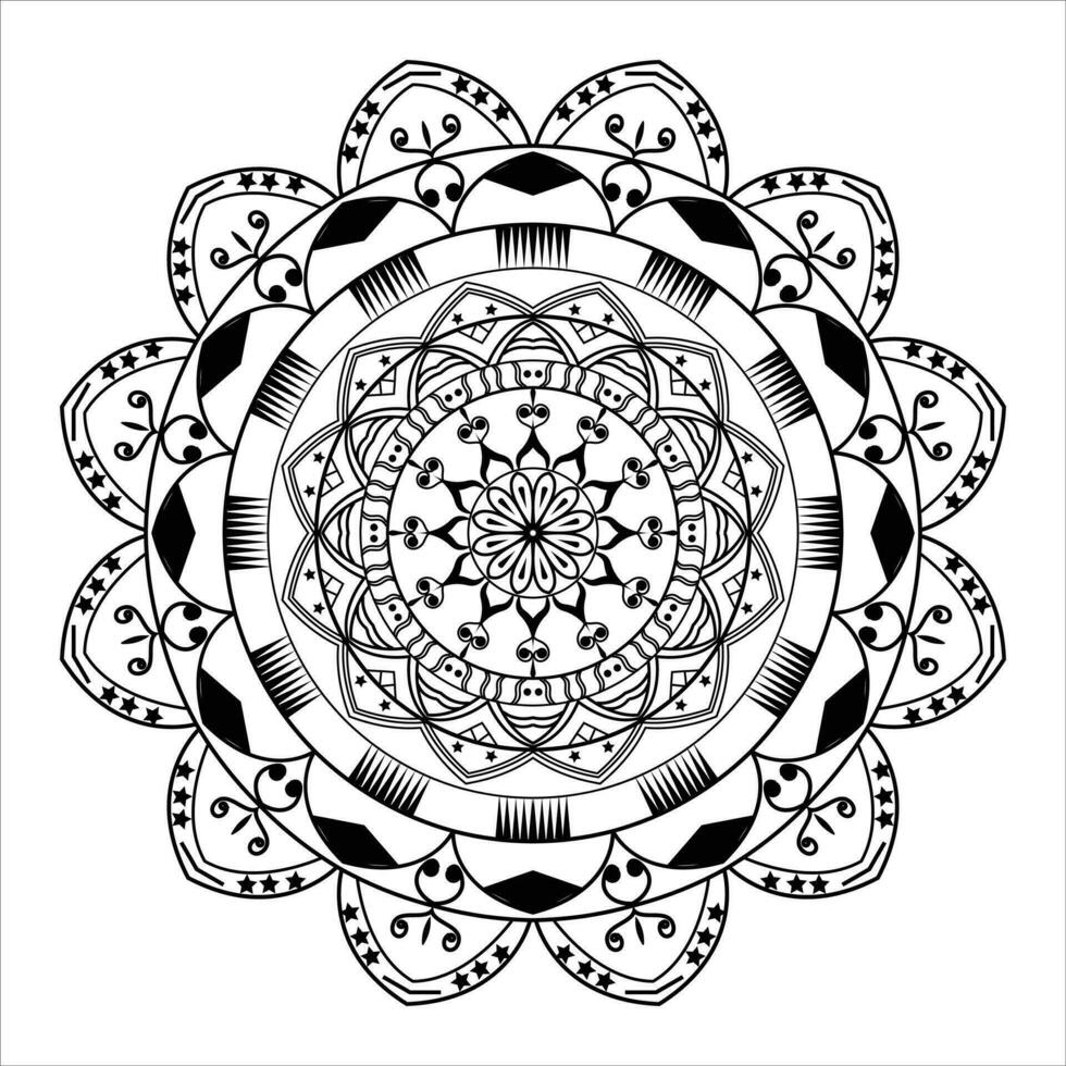 astratto nero bianca mandala sfondo modello design con islamico arte mandala vettore