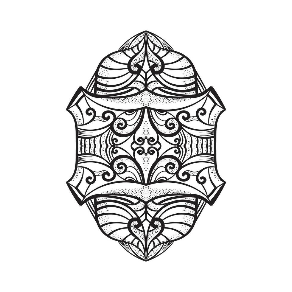 arte scudo etnico ornamento stile vettore illustrazione