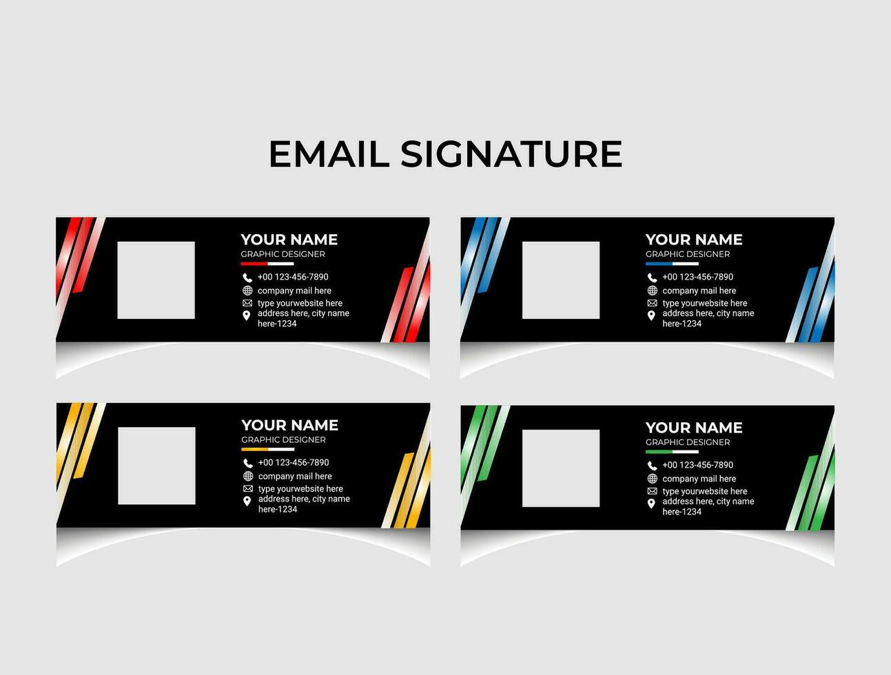 minimalista e-mail firma modello design. vettore