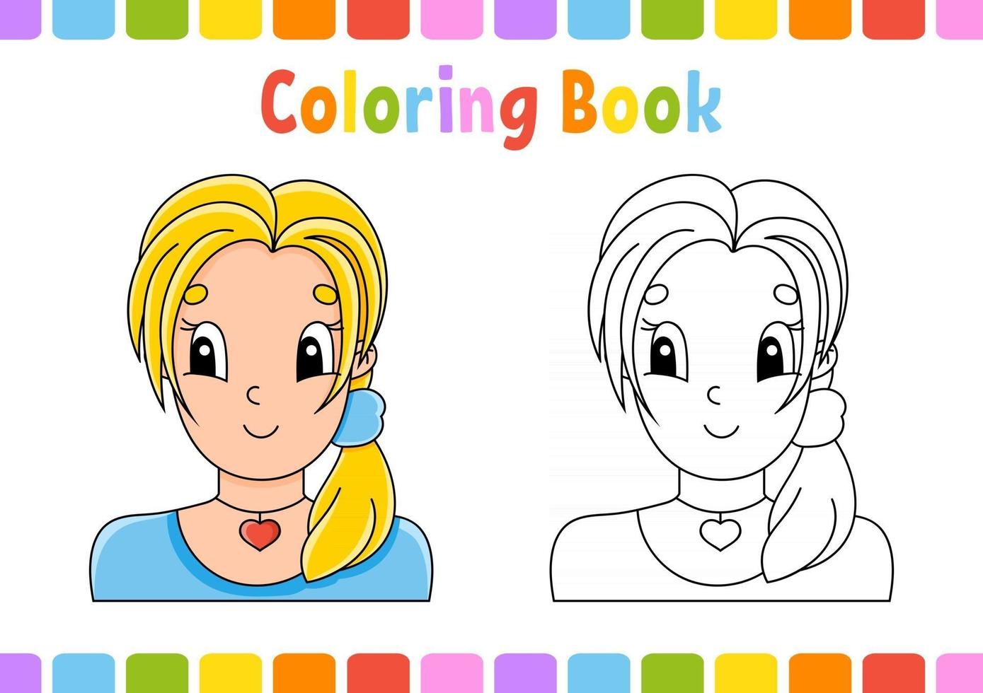 libro da colorare per bambini. personaggio dei cartoni animati. illustrazione vettoriale. pagina fantasy per bambini. sagoma contorno nero. isolato su sfondo bianco. vettore