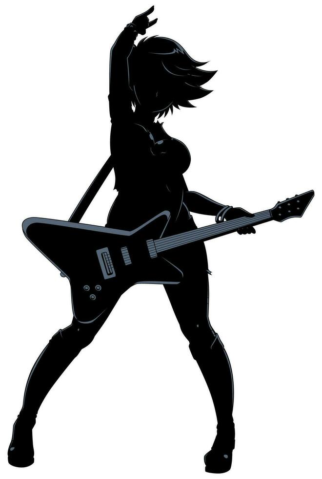 anime musicista silhouette vettore