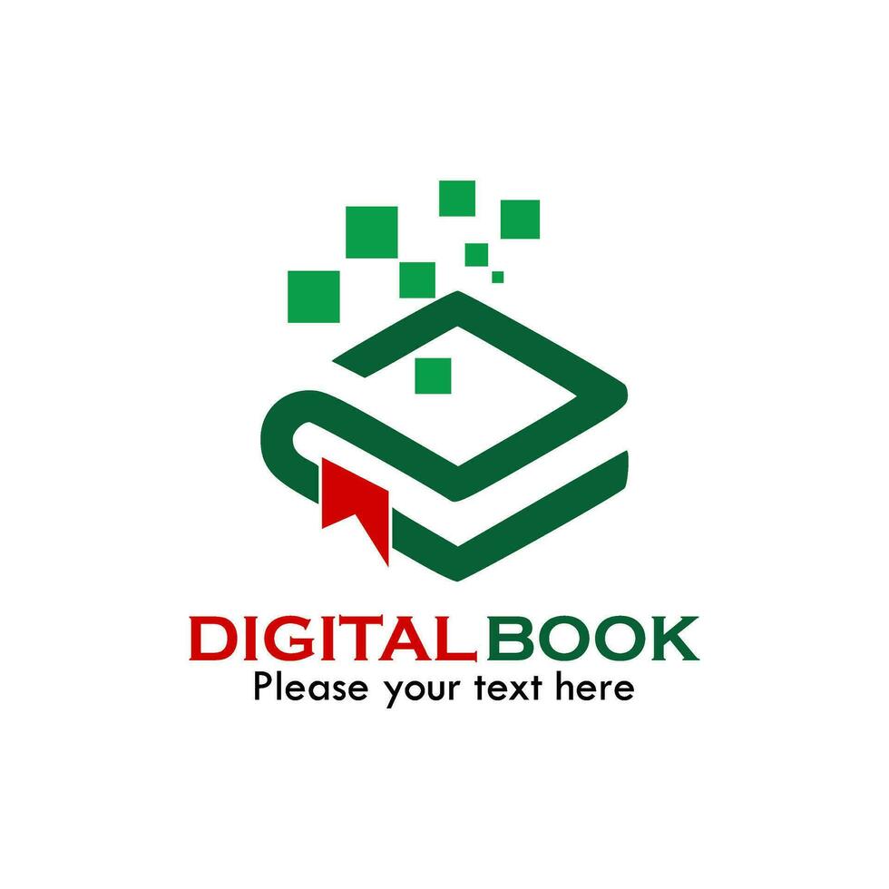 illustrazione del modello di logo del libro digitale vettore