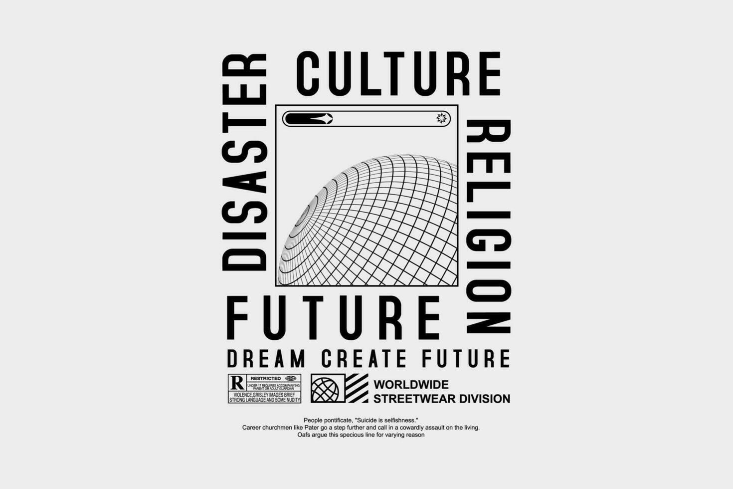 abbigliamento di strada futuristico grafico design vettore tee design