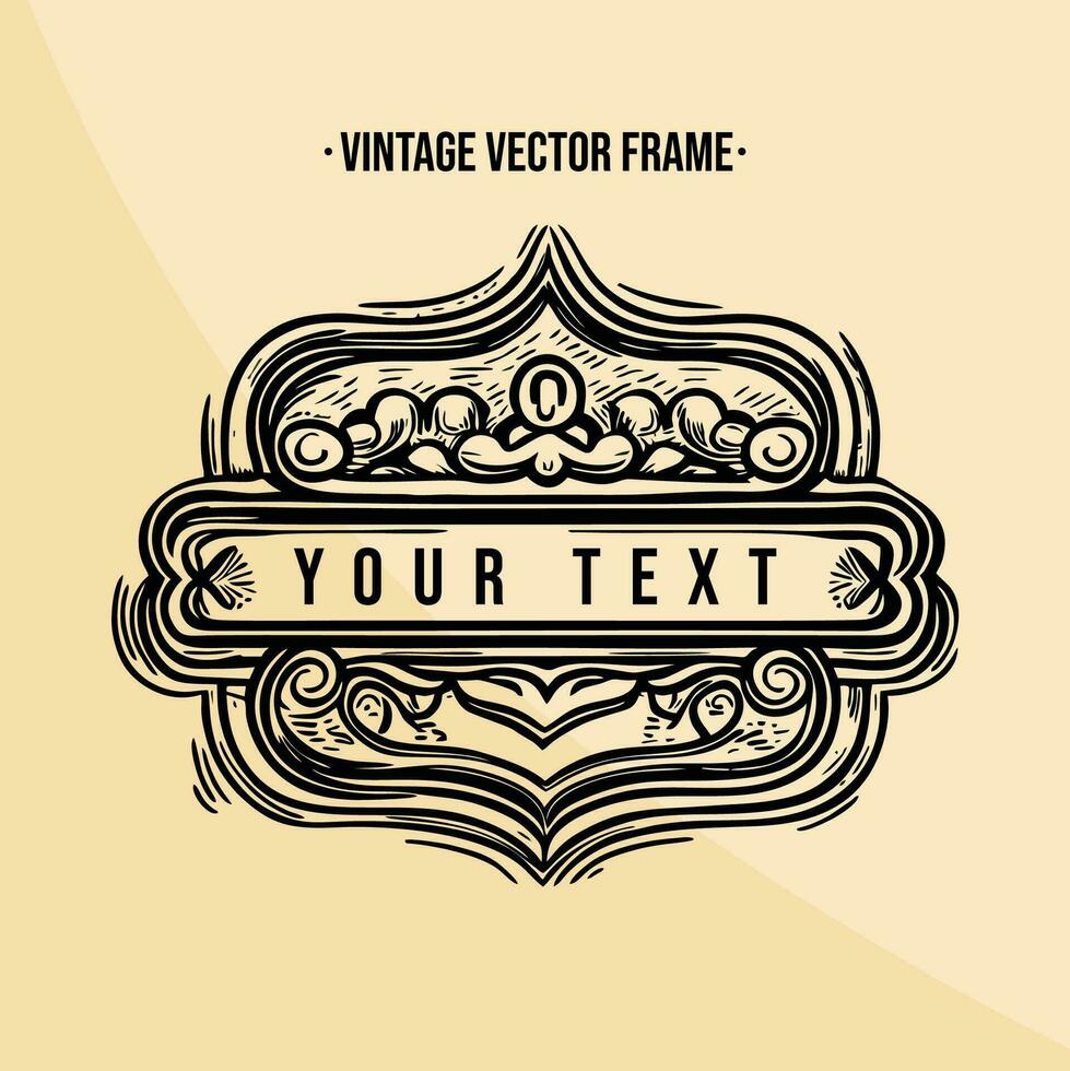 Vintage ▾ telaio per scrittura testo di Messaggio vettore
