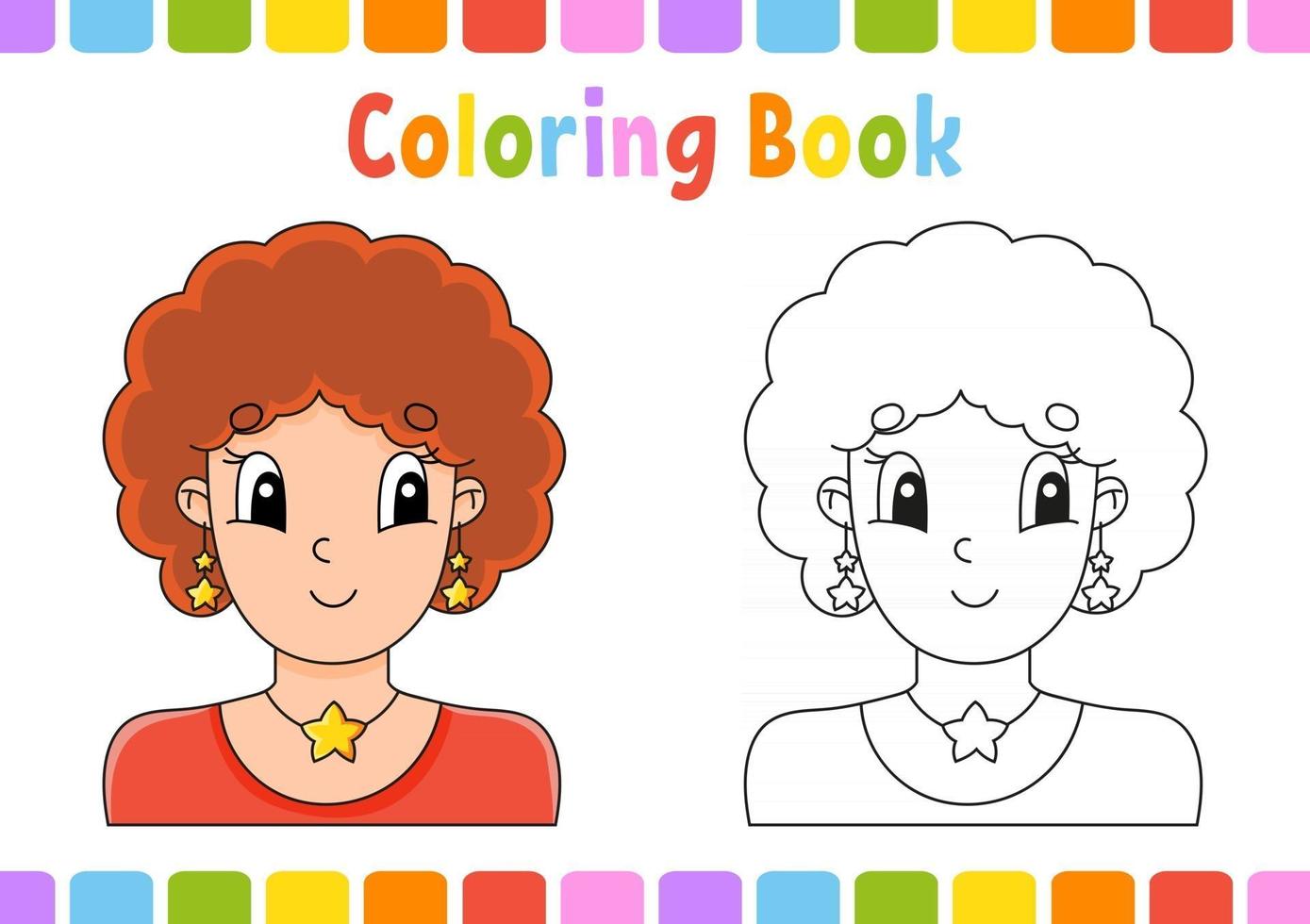 libro da colorare per bambini. personaggio dei cartoni animati. illustrazione vettoriale. pagina fantasy per bambini. sagoma contorno nero. isolato su sfondo bianco. vettore