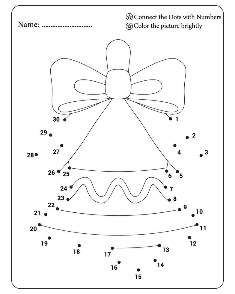 Natale punto per punto colorazione pagine per bambini vettore