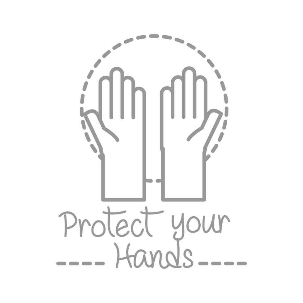 nuova normalità proteggi le tue mani pulite frequentemente dopo lo stile della linea fatto a mano del coronavirus vettore