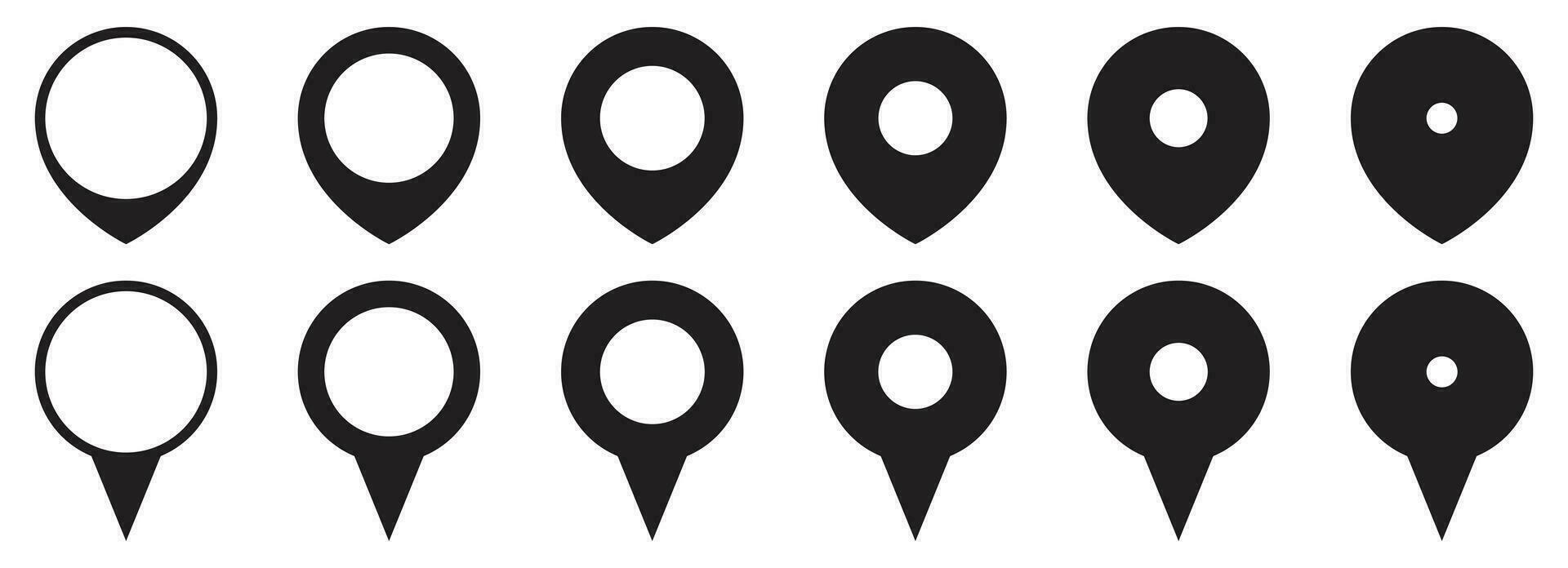 carta geografica Posizione perno icona impostato vettore illustrazione