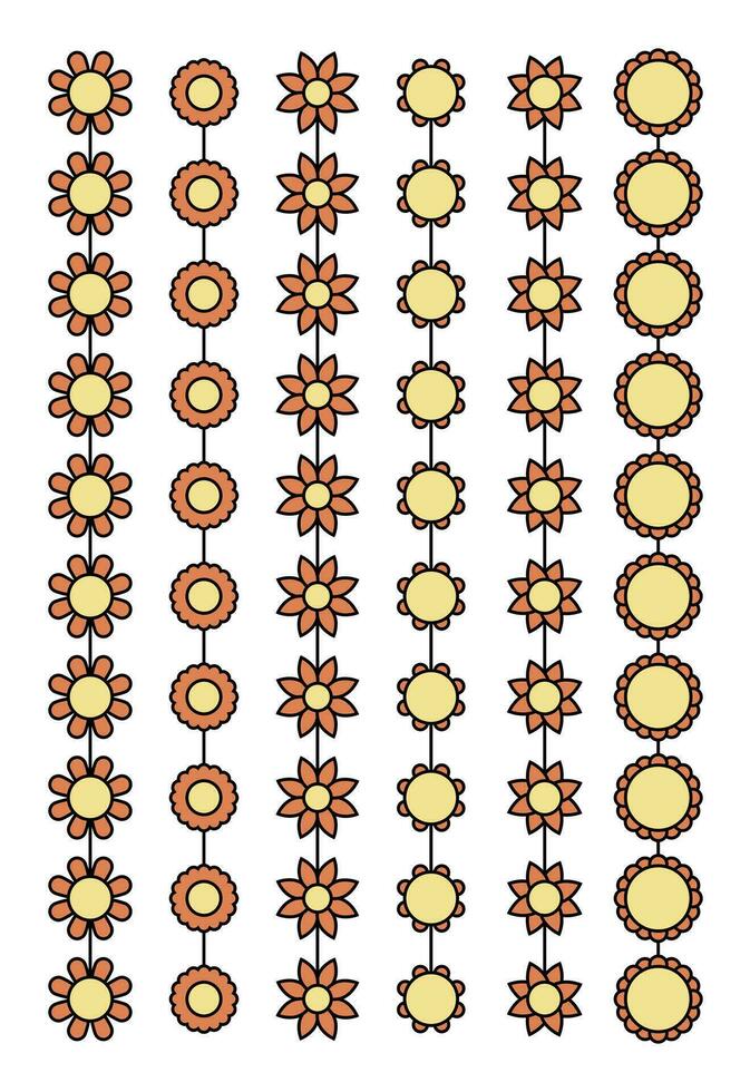 schema fiore vettore impostato isolato su bianca