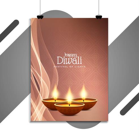 Modello di bella felice Diwali flyer astratto vettore